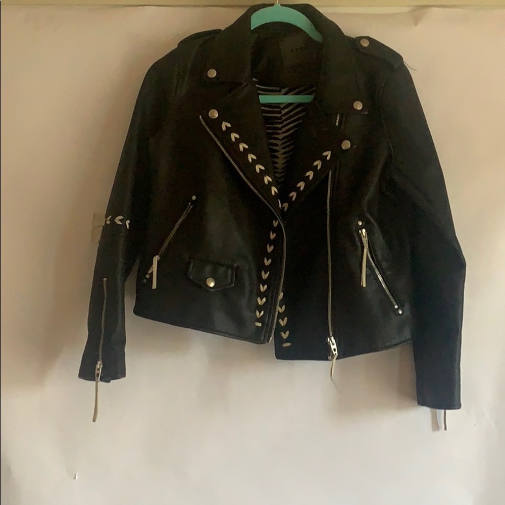 black leather jacket